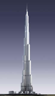 Burj Dubai will be nearly half a mile high, at 800 metres tall (Image: SOM)